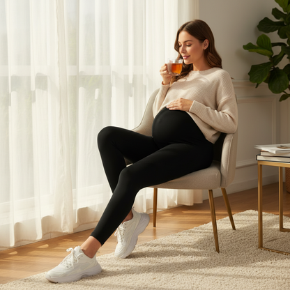 High Waist pregnancy Leggings Maternity clothes for pregnant women Belly Support Knitted Leggins Body Trousers